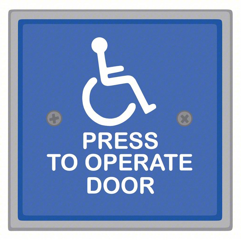 Accessible Press to Operate Door Push Plate