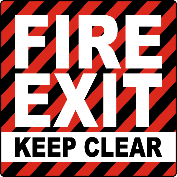 Fire Exit Keep Clear Sign