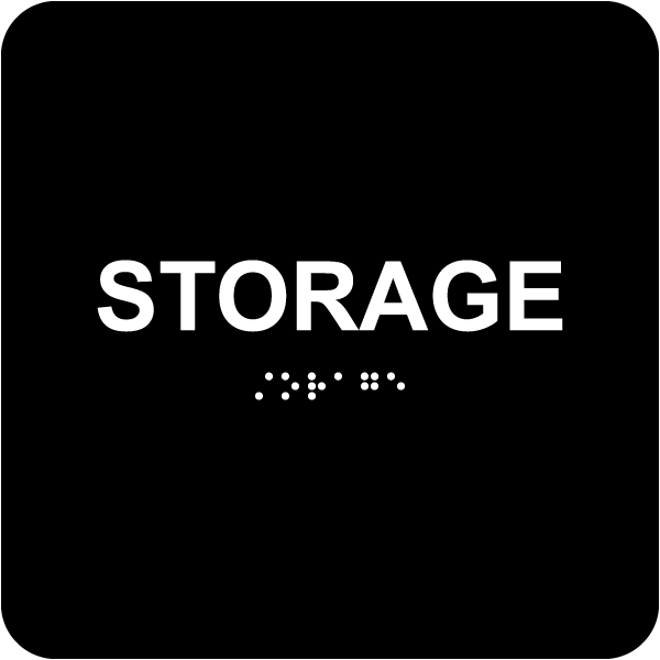 Storage Room Sign with Braille